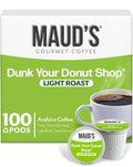 Maud's Donut Shop Coffee Pods, 100 ct, Light Roast Single Serve Pods – 100% Arabica Coffee, Compatible with Keurig K Cups Maker