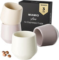 MIAMIO - Espresso Cups Set of 4 (2.7 oz) / Espresso Cup, Ceramic Espresso Cups, Handleless Mug, Japanese Tea Cups - Luxe Collection (Cream Rose)