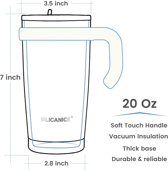 For Iced Coffee & Smoothies – Never Drink from a Moldy Lid Again: 20oz Hygienic Tumbler, 100% Leakproof Lid & Removable Foldable Spout. Reinforced Base, Fits Cup Holders - KeyLime