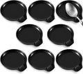Irenare 8 Pcs Ceramic Spoon Rest for Stove Top, 3.74 Inch Porcelain Spoon Holder, Coffee Utensil Rest Heat Resistant Dishwasher Safe for Home Kitchen Accessories Gift(Black)