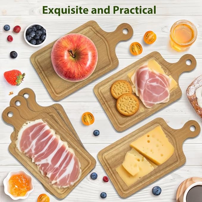 AZEAM 1 Set Baby Bridal Shower Prizes for Game Winners, Acacia Mini Cheese Board Set with Knives Forks and Present Box, Small Charcuterie Board Bulk for Party Wedding Guests Present
