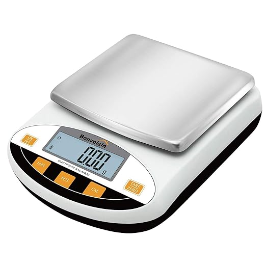 Bonvoisin Lab Scale 500gx0.01g Digital Precision Analytical Balance - High Precision Electronic Balance for Jewelry, Kitchen, Scientific, and Laboratory Use