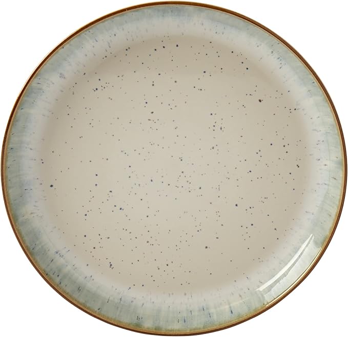 Tabletops Gallery Speckled Farmhouse Collection- Stoneware Dishes Service for 4 Dinner Salad Appetizer Dessert Plate Bowls, 12 Piece Hanover Dinnerware Set in Teal