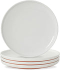 10.25-Inch Dinner Plates Set of 4, Dual Glaze Stoneware Plates, Microwave and Dishwasher Safe, Ceramic Plates for Everyday Dining, Stardust Glaze White