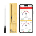 BBQOVN Smart Wireless Meat Thermometer Zero Wire with APP Remote Bluetooth Meat Thermometer, Food Thermometer for Remote Monitoring of BBQ Grill, Oven,Smoker,Pan (1, Black, Small)