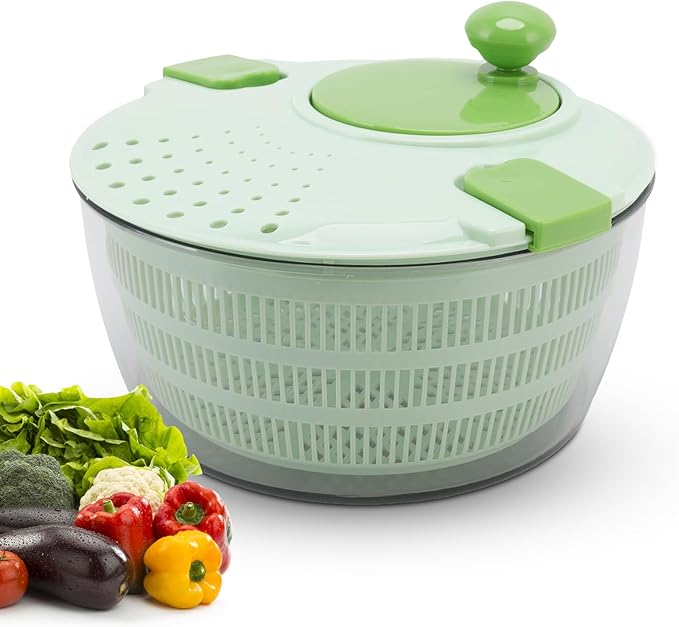 Salad Spinner Large 3.6 Qt, Lettuce Rotator with Secure Lid Lock and Rotated Handle, Fruits Rotator Dryer Vegetable Washing Dryer for Greens, Herbs, Berries, Fruits, No BPA