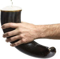 AleHorn Large Viking Drinking Horn Tankard – Handcrafted Ox Horn Beer Mug with Sturdy Handle – Medieval Style Tankard for Ale, Mead & Beer – Unique Holiday Gift for Men – 20oz