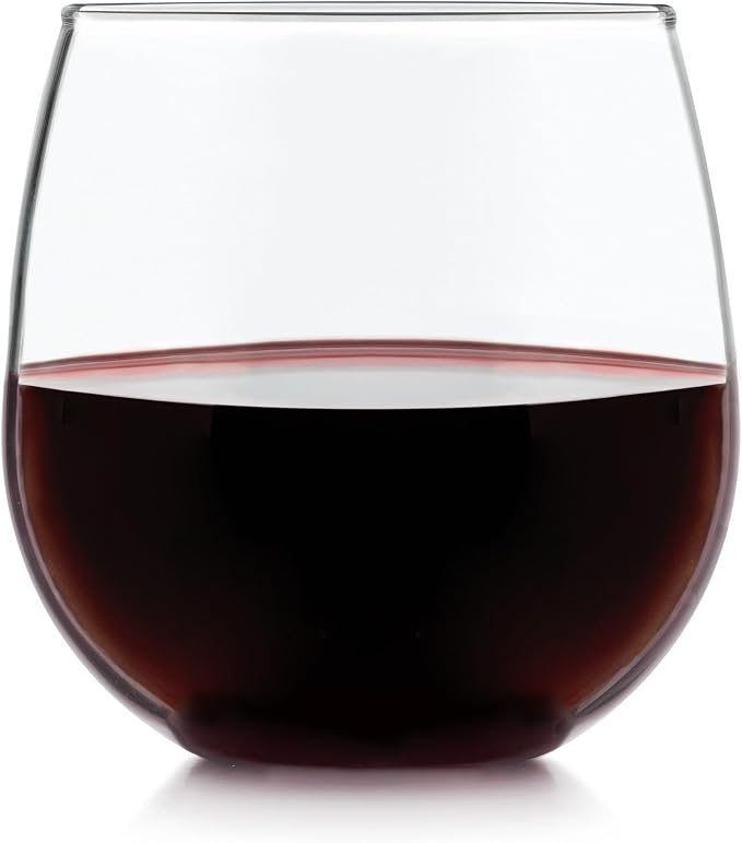 Libbey Stemless Red Wine Glasses, 16.75-ounce, Set of 8