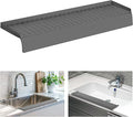 Sink Edge Protector with Suction Cup, 30" x 4", Silicone Sink Splash Guard for Kitchen & Bathroom, Protect Countertop from Scratches, Stains, for Stainless Steel Granite Quartz