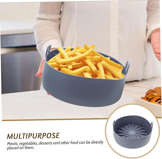 Air Fryer Silicone Liners Reusable Non-Stick Baking Mat Silicone Pot for Easy Cleaning Compatible Air Fryers and Ovens for Baking and Cooking