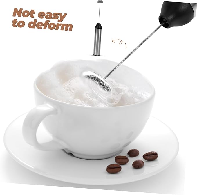 DECHOUS Electric Milk Frother Handheld Rechargeable for Coffee Latte Cappuccino Safe Materials Easy to Use