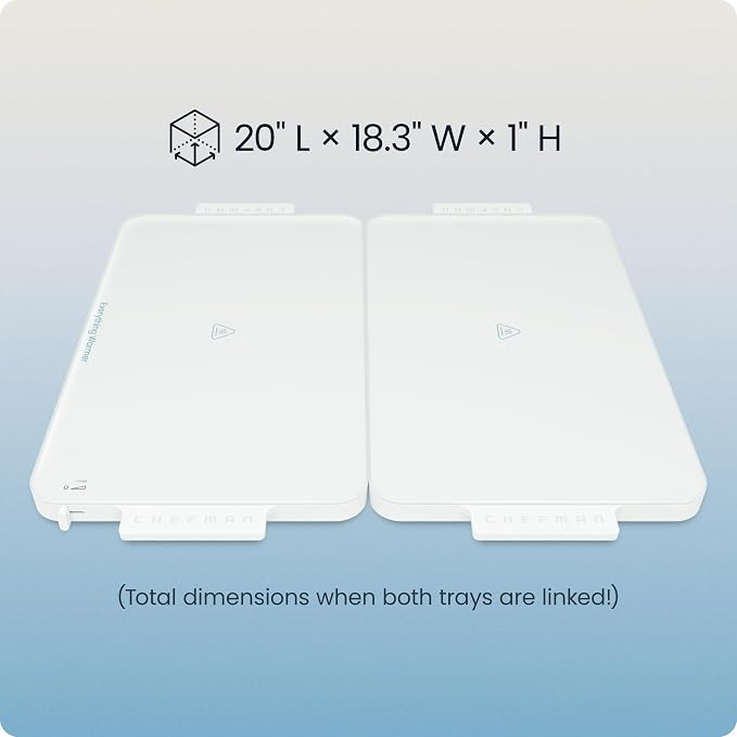Chefman Everything Warmer Electric Warming Tray, 20” x 16” Modular Expanding Design, Graphene Full-Surface Heating, Food Warming Mat for Parties, Gatherings & Daily Use, Two Tempered Glass Panels