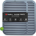 Walfos Silicone Trivets for Hot Pots and Pans - Heat Resistant Hot Pads for Kitchen Counter- Multi-Purpose & Versatile Trivet Mat - Long-Lasting & Flexible Silicone Hot Pad