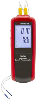 Triplett TMP60 Dual Input Type K/J Thermometer with Certificate of Traceability to NIST