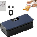 2026 New USB-C Rechargeable Mini Bag Sealer, One-Touch, Adjustable and Portable Freshness, 6-Level Adjustable Heat Sealer & Cutter, LED Display, Magnetic Base for Fridge & Kitchen (Blue)