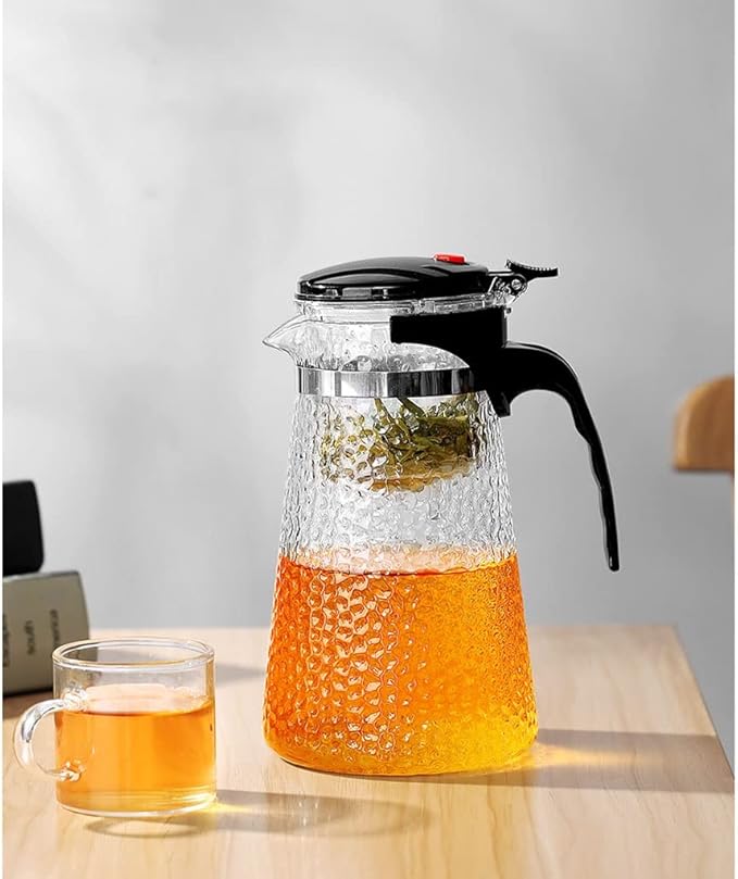 Household Water Container Teapot Tea Set Glass Teapot with Filter Large Capacity Tea Maker Office Drink Pitcher (Size : Medium)