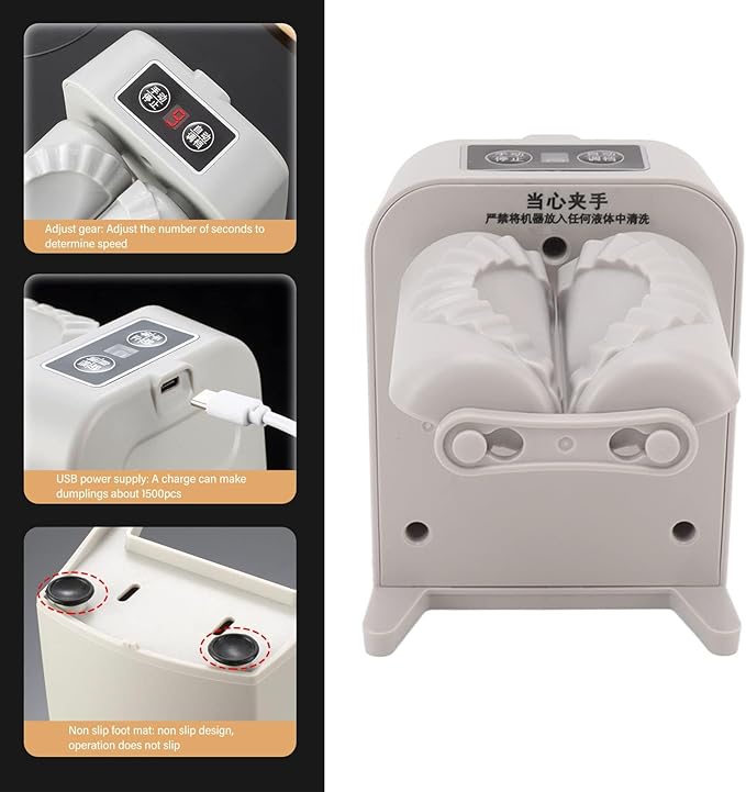 Electric Dumpling Maker Machine, Household Automatic Dumpling Maker with Filling Spoon Brush Forming in One Second Two Modes Dumpling Making Tool Kitchen Gadgets
