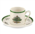 Spode – Christmas Tree – Espresso Cup and Saucer – 3 Oz, Set of 4