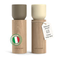 LARS NYSØM Wooden Salt and Pepper Grinder Set Manual - Salt and Pepper Mills with Adjustable Ceramic Grinder - Elegant Beechwood Pepper and Salt Mill Set for Dining Table (Brown/Beige)