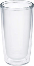 Tervis Crystal Clear Tabletop Made in USA Double Walled Insulated Tumbler Travel Cup Keeps Drinks Cold & Hot, 16oz, Classic