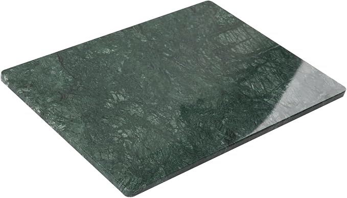 Green Marble Cutting Board 12x16 Inch, Marble Slab Pastry Board With Non-Slip Feet For Baking, Cheese, Charcuterie, Chocolate