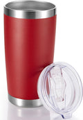 20 oz Tumbler Stainless Steel Tumblers with Lid Double Wall Vacuum Insulated Coffee Mug 20oz Powder Coated Cup for Hot and Cold Drinks, Red, 1 pack