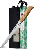 Mitsuharu 6" Fillet Knife for Meat Cutting, SHOMAN Series Sharp Boning Knife with Olive Wood Handle, German Steel Fillet Knife, Super Sharp for Lamb Pork Shoulder Fish