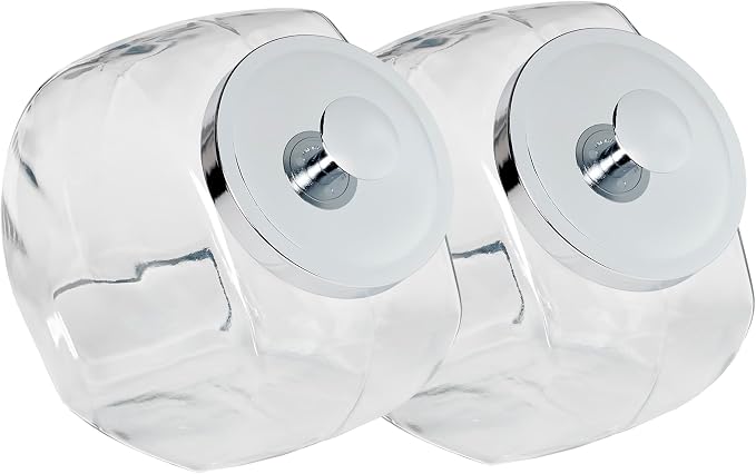 Anchor Hocking Penny Candy Jar 1 Gallon Glass Jar with Lid, Set of 2 Jars