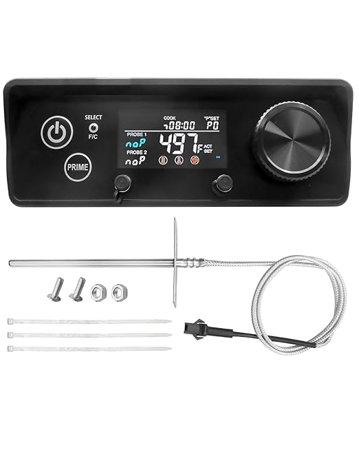PID Control Panel Fit for Pit Boss Pro Navigator Sportsman NASCAR Wood Pellet Grill Smoker, Rectangular Digital Temperature Control Board with RTD Temperature Sensor Probe