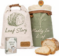 LOAF STORY Double Lock Reusable Beeswax Bread Bags, Featuring Wide Comfort Zipper and Roll-Top Hook-and-Loop Closure, Fully Open XL Airtight Storage for Freezer and Fridge, Gift for Bakers, 2 Pack