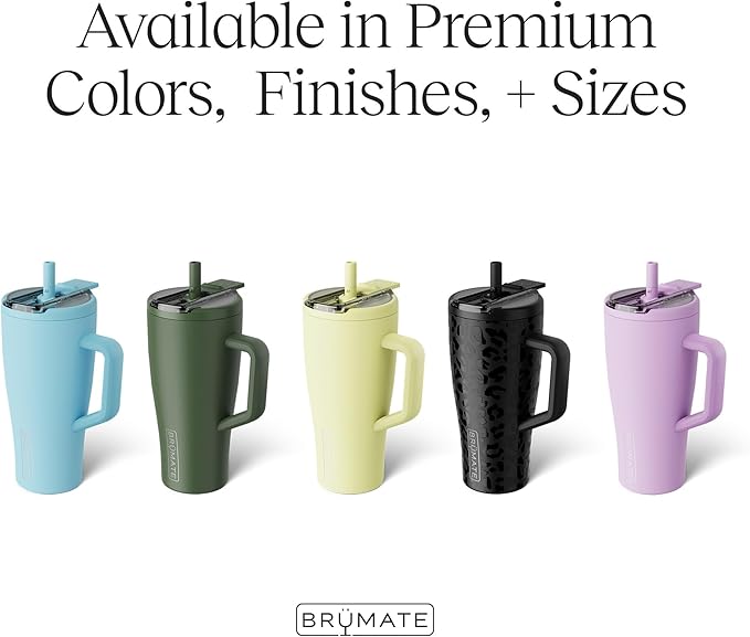 BrüMate Era Flip 30oz Tumbler with 100% Leakproof Covered Straw Lid | Hygienic Covered Straw | Insulated Stainless Steel Water Bottle with Handle | Cup Holder Friendly | BPA-Free (Prickly Pear)