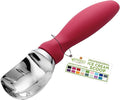 Spring Chef Pink Heavy Duty Ice Cream Scoop with Soft Grip Handle, Professional Ice Cream Scooper, Metal Icecream Spoon for Cookie Dough, Frozen Yogurt, Gelato, Melon - Dishwasher Safe Kitchen Tool