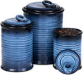 Nihow Food Storage Jar,Ceramic Canister Sets for The Kitchen,Set of 3,Blue | Air Tight Lid,Seal Damp-proof,For Flour/Sugar/Rice/Coffee/Cookies/Candy,Kitchen Counter Canister/Dishwasher Safe