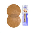 Bake-O-Glide Reusable Non-Stick Pre Cut Circles, Woven Glass Fabric Coated in 100% PTFE, Brown, 12-Inch