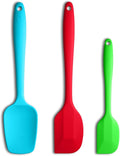 Silicone Spatula 3‑Piece Set Heat Resistant 600°F Non‑Stick Rubber Spatulas with Stainless Steel Core ALLWIN HOUSEWARE Large Spatula, Spoonula & Mini Spatula for Cooking & Baking, Multicolored