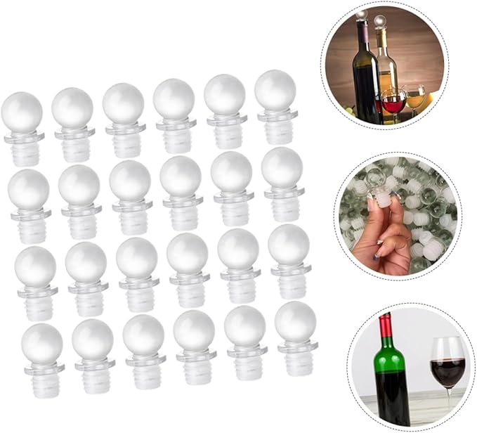 24pcs Glass Ball Stoppers for Alcohol Accessories Wine Bottle Sealer Portable Wine Saver Aroma Dispenser Stopper