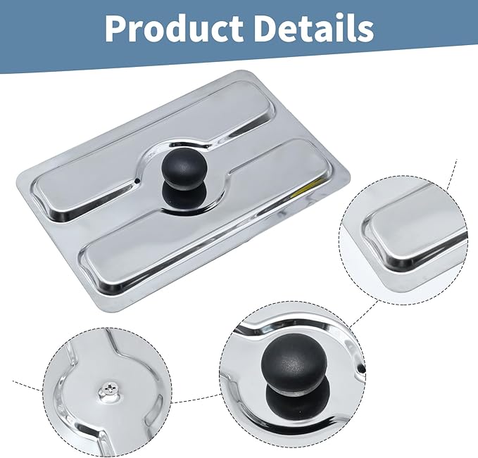 UOIENRT 2pcs Toaster Dust Cover 2 Slice, Stainless Toaster Appliance Top Cover, Steel Electric Bread Maker Upper Cover for Bread Machine (6 x 4 Inch)