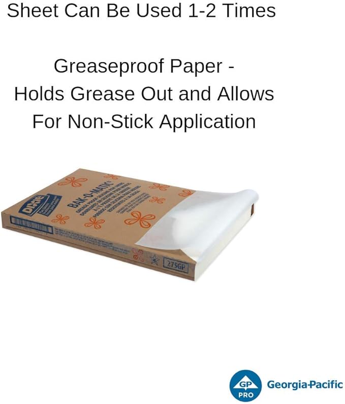 Dixie Grease-Proof Silicone Coated Non-Stick Pan Liner by GP PRO (Georgia-Pacific), White, 27SGP, 24.38'' Length x 16.38" Width, (Case of 1,000)