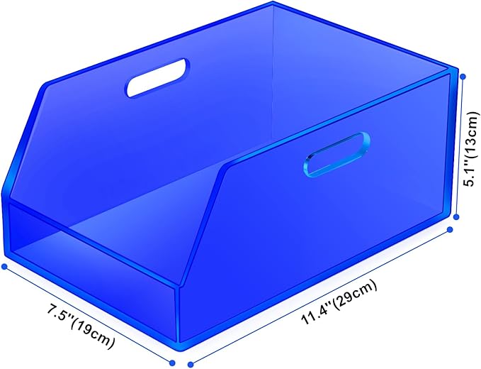 Gelite Stackable Storage Bins Open Front Organizer Bins with Handles Acrylic Storage Container for Pantry Kitchen Cabinet Bathroom Closet Office Organization, 11.4x7.5x5.1'', Navy Blue