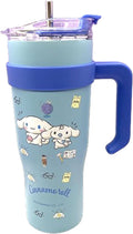 Cinnamoroll Twins Stainless Steel Insulated Tumbler with Lid, Straw & Handle 1200ml - XL Size, Blue