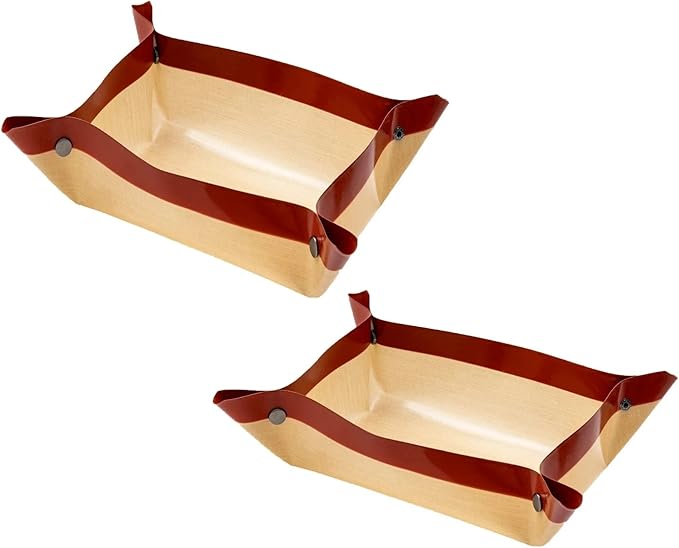 Silicone Baking Mat Non Stick Leakproof Cookie Tray Heat Resistant Oven Liner Kitchen Tool(Red-2PCS)