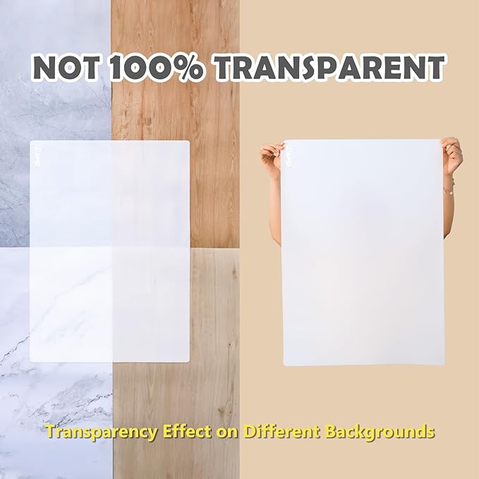 Extra Large Silicone Mat 36" x 24" Place Mats, Heat Resistant Mat for Kitchen Countertop Protector, Thick Placemats Silicone Mats for Kitchen Counter Mat Dining Table Mat, White Translucent, Sapid