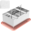 Paneer Strainer, Paneer Press Kit, Efficient Tofu Makers, Stainless Steel Tofu Maker Mold Easy to Use Paneer Maker with Drip Tray and Press Cloth for Home Kitchens Firm Or Extra Firm Paneer