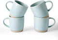famiware Coffee Mugs Set of 4, Milkyway 13 oz Mug Set, Ceramic Cup Set with Handle for Coffee, Tea, Cocoa, Milk, Light Blue