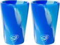 Silipint 1.5oz Silicone Shot Glasses – Pack of 2 Unbreakable, BPA-Free, Non-Toxic, Dishwasher & Freezer Safe Cups – Colored Shot Glasses for Cold Beverages, Cocktails, Travel, Party (Arctic Sky)