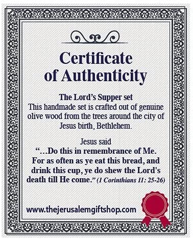 10 Mini Communion Cups Set in a Gift Bag (Approx 1.5 Inch). Hand Carved Kiddush Cup from Olive wood - for Church, Ministry & Worship events with Certificate of Origin.