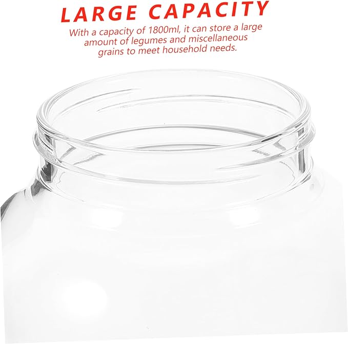 Borosilicate Glass Storage Jar Meal Prep Jars Sealed Lids for Coffee Tea Sugar