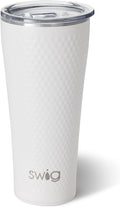 Swig Life 32oz Insulated Tumbler, Travel Coffee Tumbler with Lid, Cup Holder Friendly Travel Coffee Mug, Stainless Steel with Lid (Golf Ball)