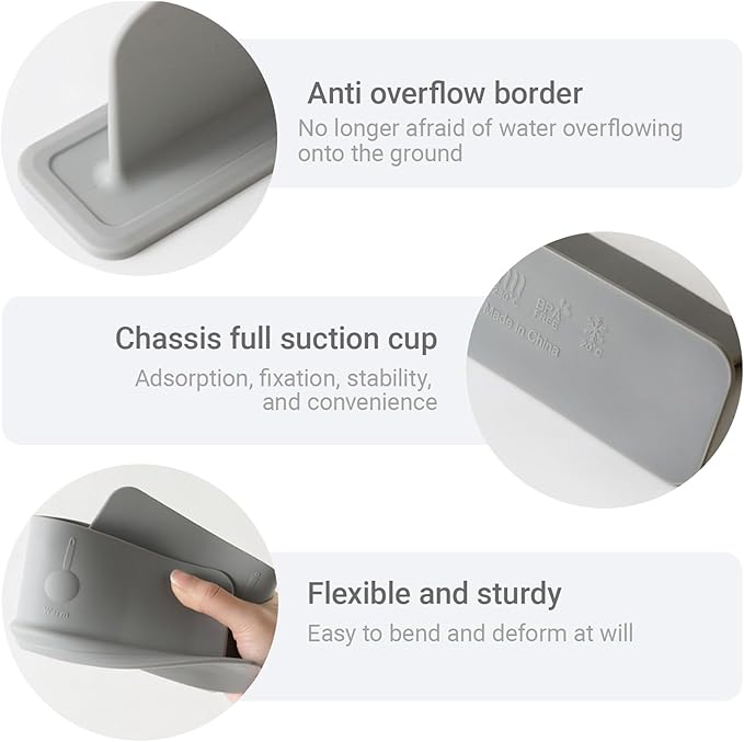 Silicone Splash Guard for Kitchen Sink & Bathroom - 19" Wide Water Baffle with Suction Cups | Faucet & Countertop Protection (Beige)