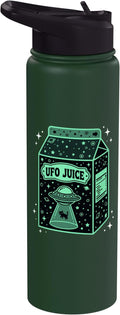 UFO Juice Retro Cat Abduction Alien Space Milk Cosmos Stainless Steel Insulated Water Bottle